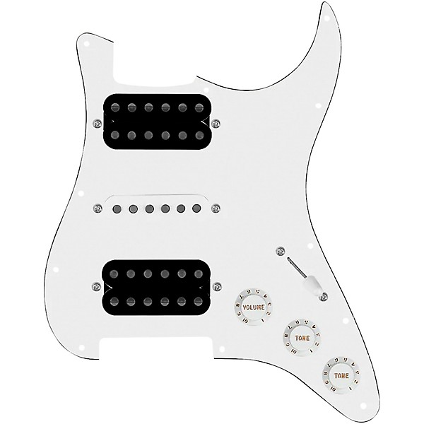 Open Box 920d Custom HSH Loaded Pickguard for Stratocaster With Uncovered Smoothie Humbuckers, White Texas Vintage Pickups...
