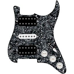 920d Custom HSH Loaded Pickguard for Stratocaster With Uncovered Smoothie Humbuckers, White Texas Vintage Pickups and S5W-HSH Wiring Harness Black Pearl
