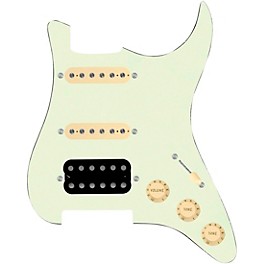 ... 920d Custom HSS Loaded Pickguard For Strat With An Uncovered Smoothie Humbucker, Aged White Texas Vintage Pickups and Aged White Knobs Mint Green