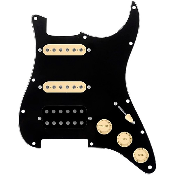 920d Custom HSS Loaded Pickguard For Strat With An Uncovered Smoothie Humbucker, Aged White Texas Vintage Pickups and Aged...
