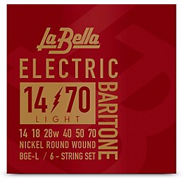 La Bella BGE Electric Baritone 6-String Guitar String Set Light (14 - 70)