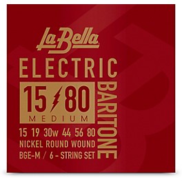 La Bella BGE Electric Baritone 6-String Guitar ... La Bella BGE Electric Baritone 6-String Guitar String Set Medium (15 - 80)