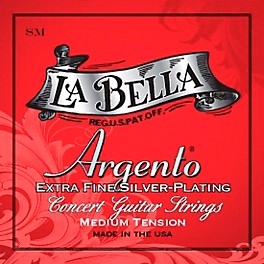 La Bella S Argento Extra-Fine Silver-Pla... La Bella S Argento Extra-Fine Silver-Plated Concert Guitar Strings Medium Tension