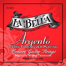 La Bella S Argento Extra-Fine Silver-Plated Concert Guitar Strings Medium-Hard Tension