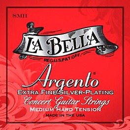 La Bella S Argento Extra-Fine Silve... La Bella S Argento Extra-Fine Silver-Plated Concert Guitar Strings Medium-Hard Tension