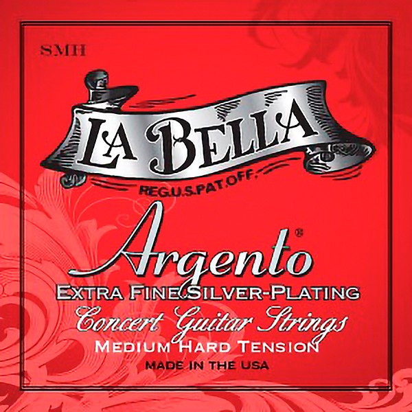 La Bella S Argento Extra-Fine Silver-Plated Concert Guitar Strings Medium-Hard Tension