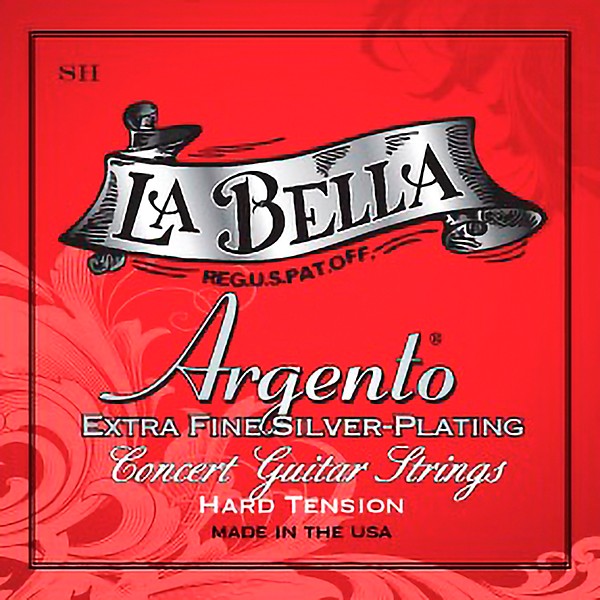 La Bella S Argento Extra-Fine Silver-Plated Concert Guitar Strings Hard Tension