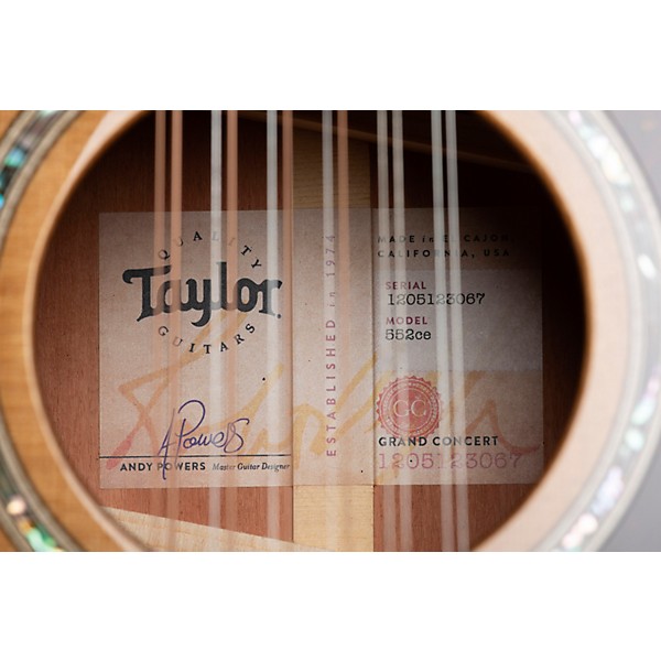 Taylor 552ce Grand Concert 12-Fret 12-String Acoustic-Electric Guitar Shaded Edge Burst