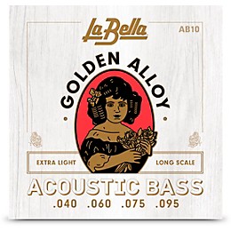 La Bella Golden Alloy Long Scale Acoustic Bass Strings Extra Light (40 - 95)