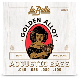 La Bella Golden Alloy Long Scale Acoustic Bass Strings Light (45 - 100)