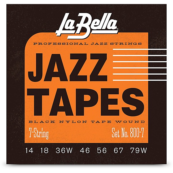La Bella 800-7 Black Jazz Tapes 7-String Electric Guitar Strings 14 - 79