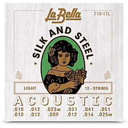 La Bella 710-12 12-String Silk & Steel Acoustic Guitar Strings Light