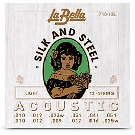 La Bella 710-12 12-String Silk & Steel Acoustic Guita... La Bella 710-12 12-String Silk & Steel Acoustic Guitar Strings Light