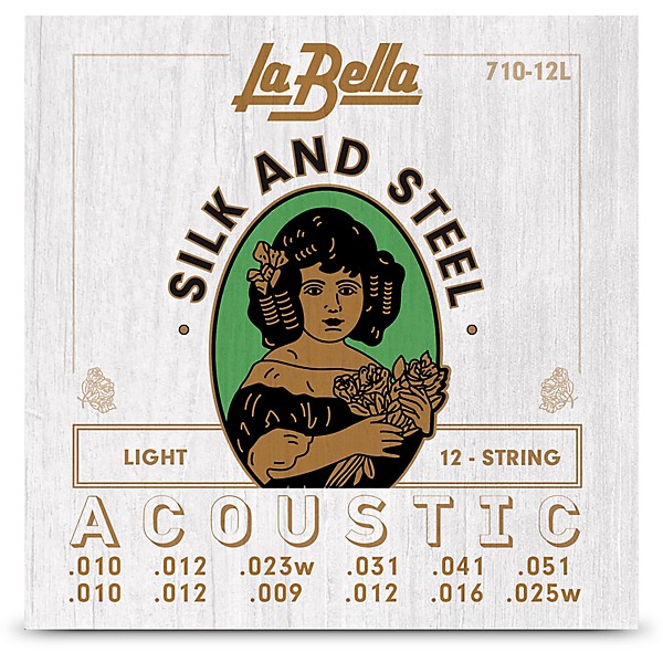La Bella 710-12 12-String Silk & Steel Acoustic Guitar Strings Light