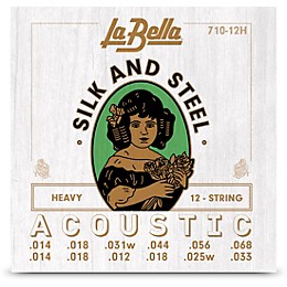 La Bella 710-12 12-String Silk & Steel Acoustic Guitar Strings Heavy