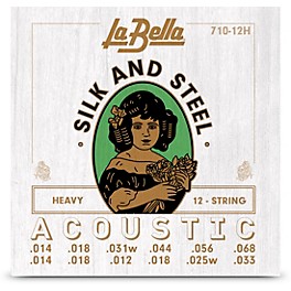 La Bella 710-12 12-String Silk & Steel Acoustic Guita... La Bella 710-12 12-String Silk & Steel Acoustic Guitar Strings Heavy