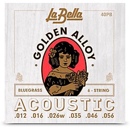 La Bella Golden Alloy 6-String Acoustic Guitar ... La Bella Golden Alloy 6-String Acoustic Guitar Strings Bluegrass (12 - 56)