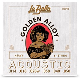La Bella Golden Alloy 6-String Acoustic Guitar Strings Heavy (14 - 58)
