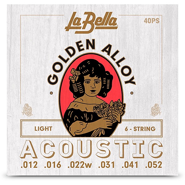 La Bella Golden Alloy 6-String Acoustic Guitar Strings Light (12 - 52)