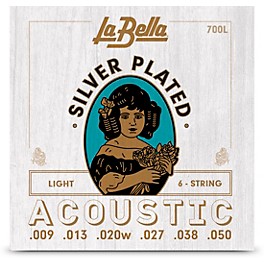 La Bella 700 Silver-Plated 6-String Acoustic Gu... La Bella 700 Silver-Plated 6-String Acoustic Guitar Strings Light (9 - 50)