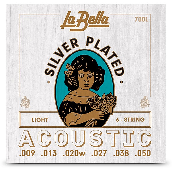 La Bella 700 Silver-Plated 6-String Acoustic Guitar Strings Light (9 - 50)