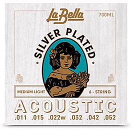 La Bella 700 Silver-Plated 6-String Aco... La Bella 700 Silver-Plated 6-String Acoustic Guitar Strings Medium Light (11 - 52)