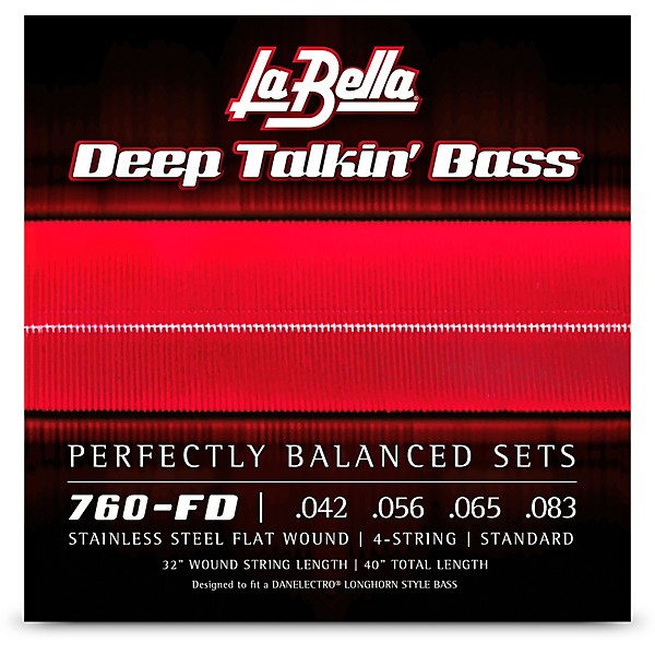 La Bella Deep Talkin' Dan Electro Stainless Steel Flat Wound for 4-String Bass