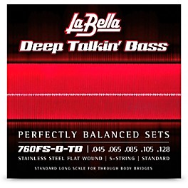 La Bella 760FS-B-TB Deep Talkin' Bass Stainless Steel Flat Wound 5-String Bass Strings for Through-Body Bridges