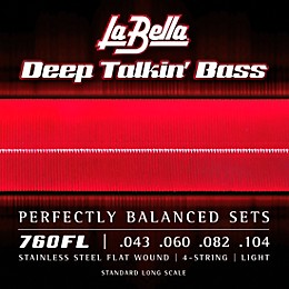 La Bella Deep Talkin' Bass Stainless Steel Flat Wound 4-String Bass Strings Light (43 - 104)
