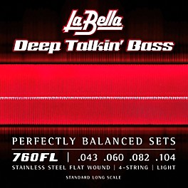 La Bella Deep Talkin' Bass St... La Bella Deep Talkin' Bass Stainless Steel Flat Wound 4-String Bass Strings Light (43 - 104)