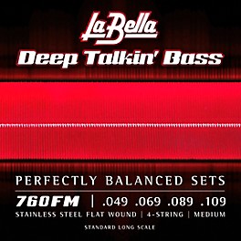 La Bella Deep Talkin' Bass S... La Bella Deep Talkin' Bass Stainless Steel Flat Wound 4-String Bass Strings Medium (49 - 109)