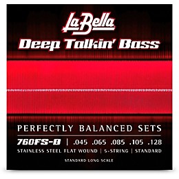 La Bella 760FS-B Deep Talkin' Bass Stainless Steel Flat Wound 5-String Bass Strings - Standard 45 - 128