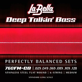 La Bella 760FM-CB Deep Talkin' Bass Stainless Steel Flat Wound 6-String Bass Strings Medium (29 - 128)