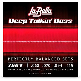 La Bella 760T Deep Talkin Bass White Nylon Tape Wound 4-String Bass Strings - Standard 60 - 115