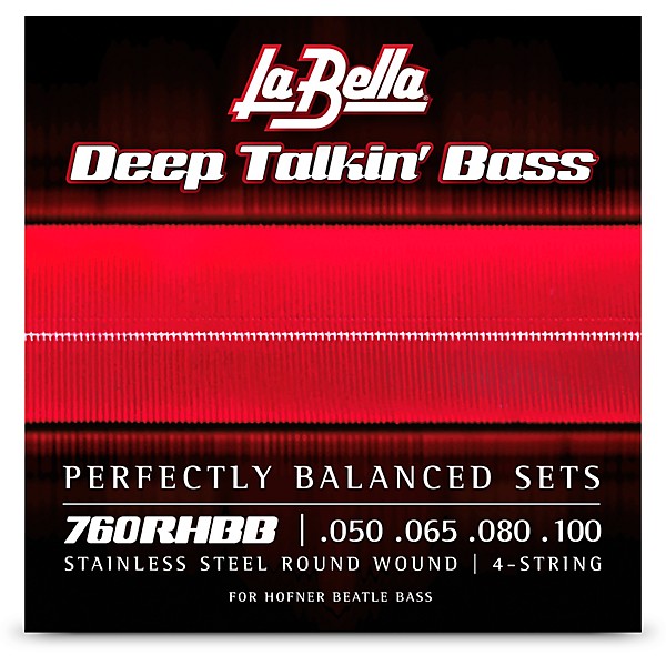 La Bella 760RHBB Deep Talkin' Bass Stainless Steel Round Wound Bass Strings for Beatle Bass 50 - 100