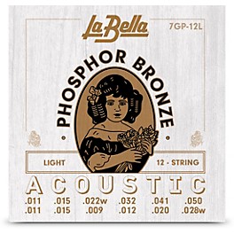 La Bella 7GP Phosphor Bronze 12-String Acoustic Guita... La Bella 7GP Phosphor Bronze 12-String Acoustic Guitar Strings Light