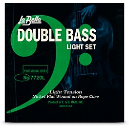 La Bella Double Bass Nickel Flat Wound on Rope Core S... La Bella Double Bass Nickel Flat Wound on Rope Core String Set Light