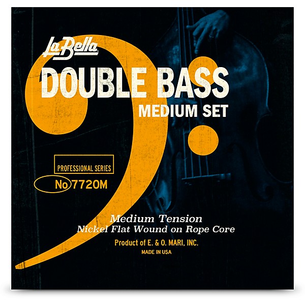 La Bella Double Bass Nickel Flat Wound on Rope Core String Set Medium