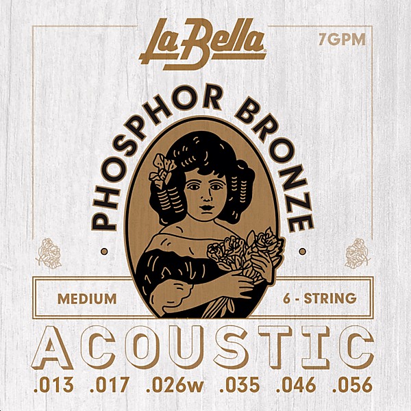 La Bella 7GP Phosphor Bronze 6-String Acoustic Guitar Strings Medium (13-56)