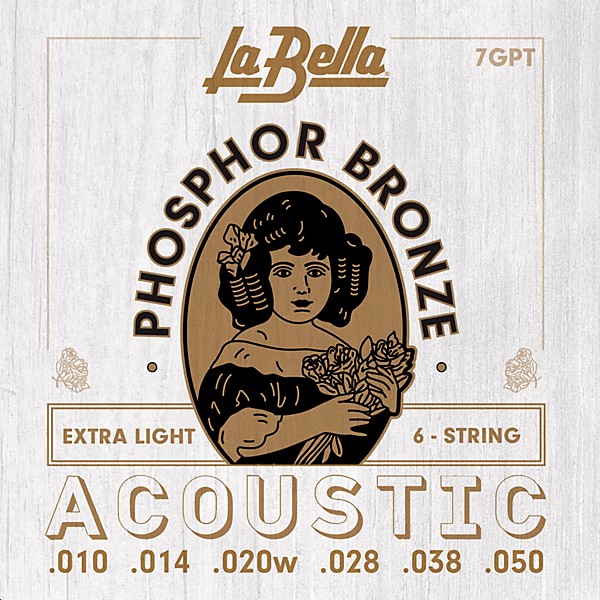 La Bella 7GP Phosphor Bronze 6-String Acoustic Guitar Strings Extra Light (10 - 50)