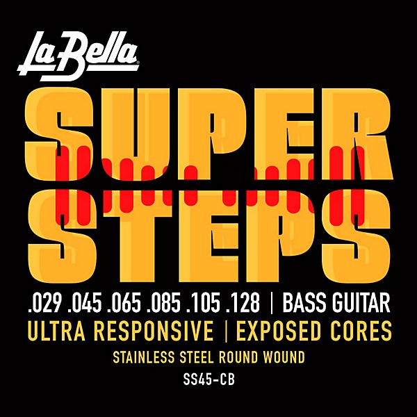 La Bella Super Steps Stainless Steel Exposed Cores 6-String Bass Strings Standard (29 - 128)