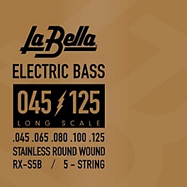 La Bella RX Series Stainless Steel 5-String Ele... La Bella RX Series Stainless Steel 5-String Electric Bass Strings 45 - 125