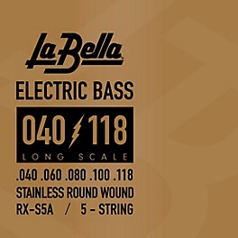 La Bella RX Series Stainless Steel 5-String Ele... La Bella RX Series Stainless Steel 5-String Electric Bass Strings 40 - 118