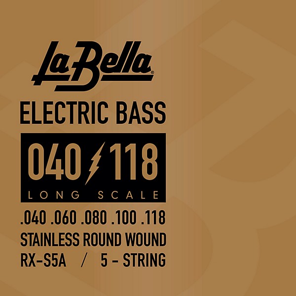 La Bella RX Series Stainless Steel 5-String Electric Bass Strings 40 - 118