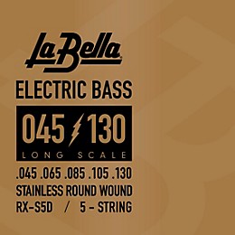La Bella RX Series Stainless Steel 5-String Electric Bass Strings (45 - 130)