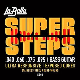 La Bella Super Steps Stainless Steel Exposed Cores Bass Strings Extra Light (40 - 95)