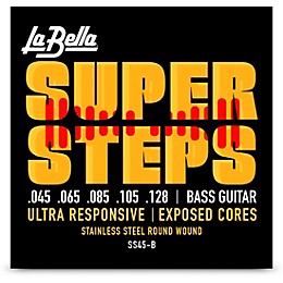 La Bella Super Steps Stainless Steel Exposed Cores 5-String Bass Strings Standard (45 - 128)