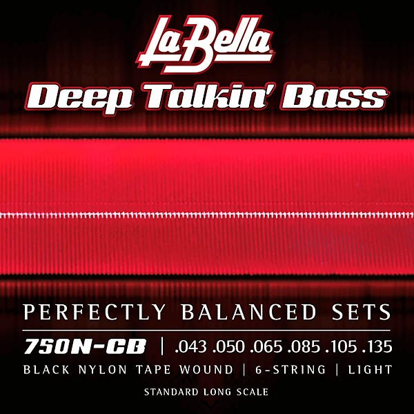 La Bella Deep Talkin' Bass Black Nylon Tape Wound 6-String Bass Strings