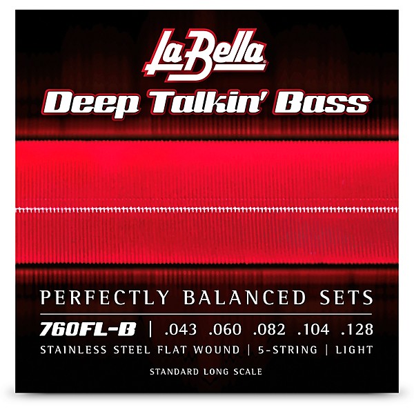La Bella Deep Talkin' Bass Stainless Steel Flat Wound 5-String Bass Strings