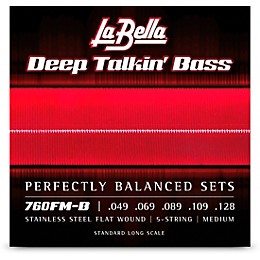 La Bella 760FM-B Deep Talkin' Bass Stainless Steel Flat Wound 5-String Bass Strings Medium (49 - 128)